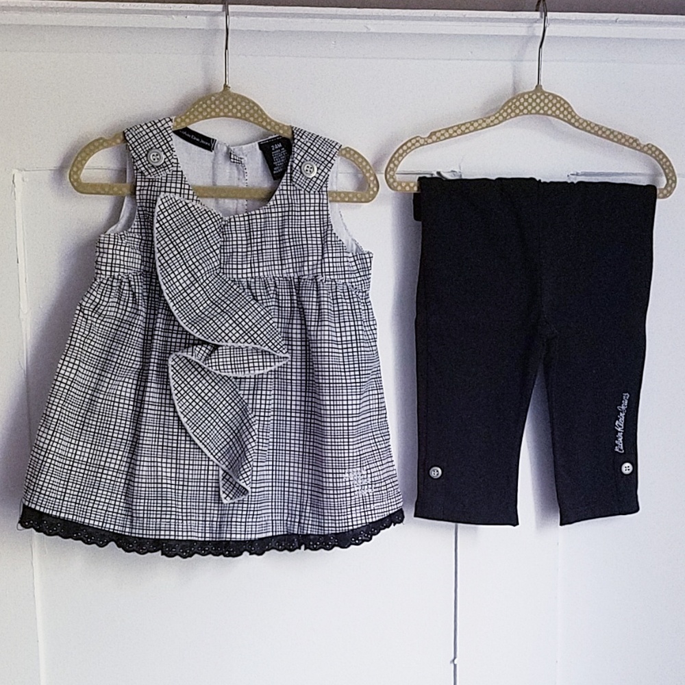 Baby Girls Calvin Klein Jeans 2pc Set, Size 24 mo